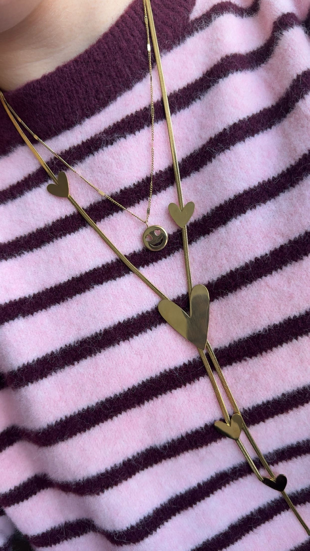 Multi hearts lange ketting