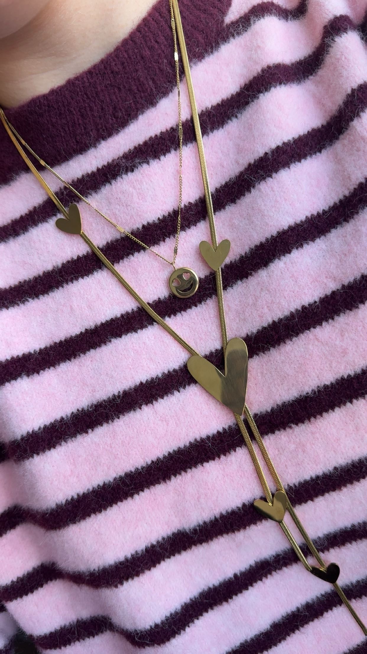 Multi hearts lange ketting