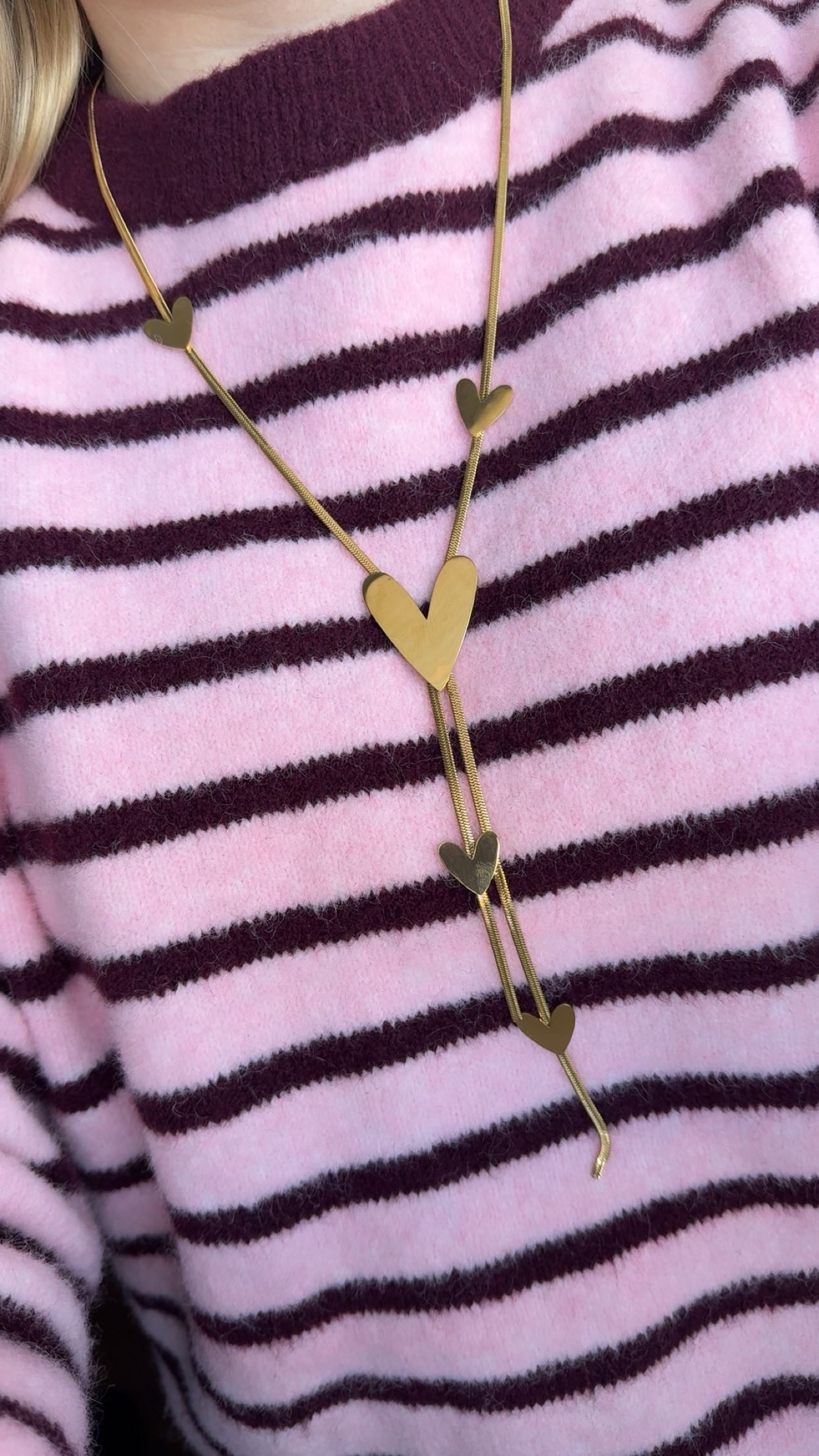 Multi hearts lange ketting