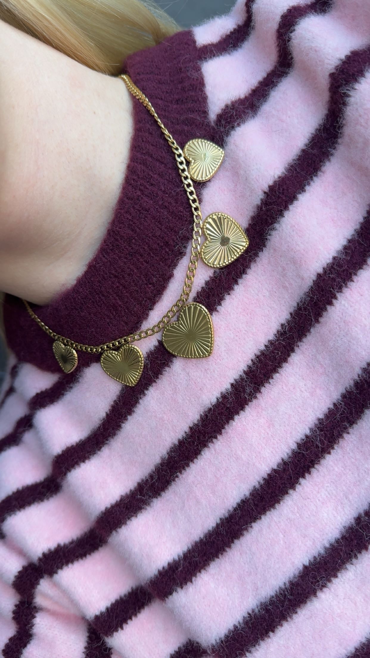 Bedelketting big hearts