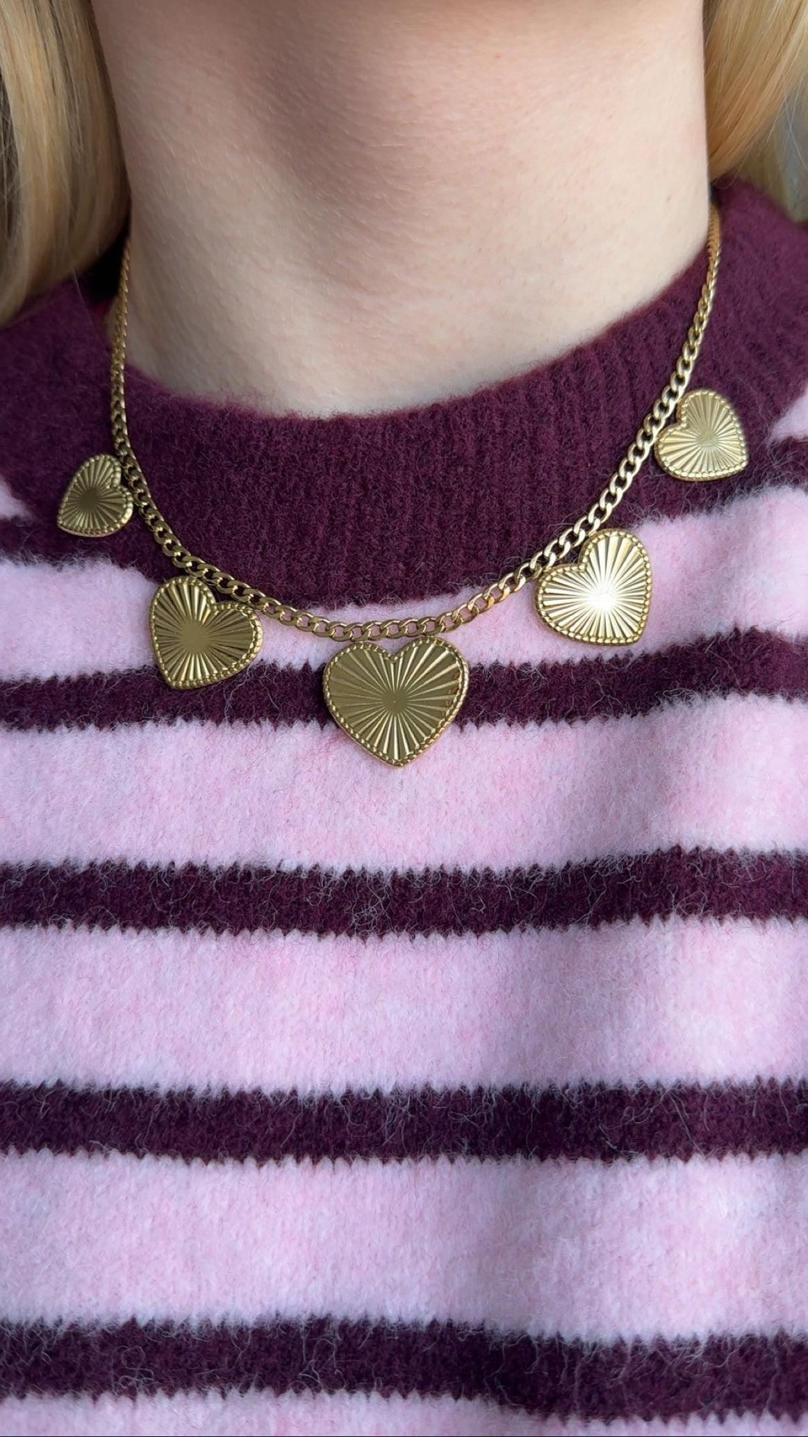 Bedelketting big hearts