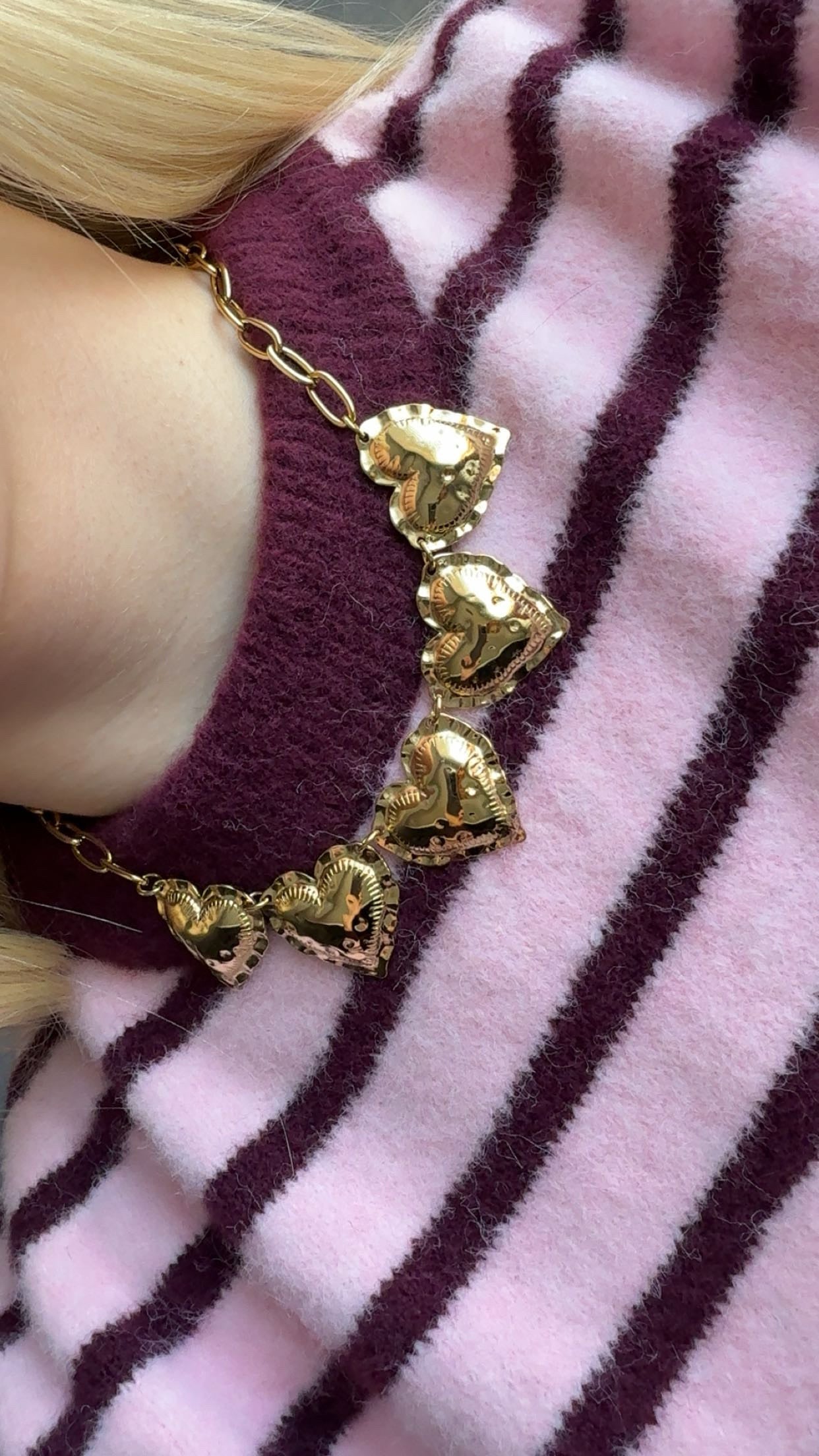 Chunky hearts ketting