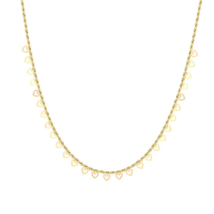 Gedraaide ketting met open hartjes