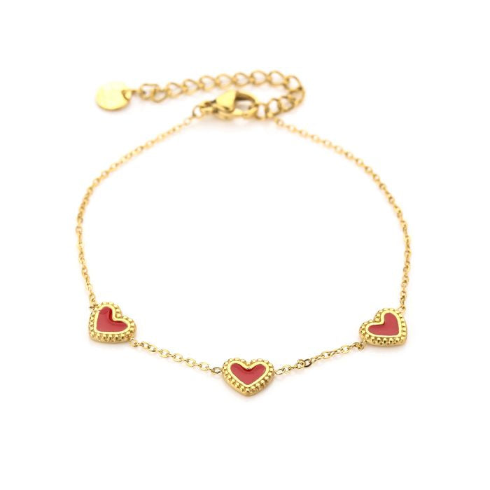 Red hearts armband