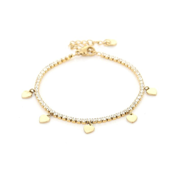 Strass hartjes armband