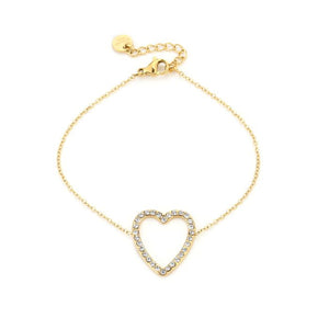 Strass open heart armband