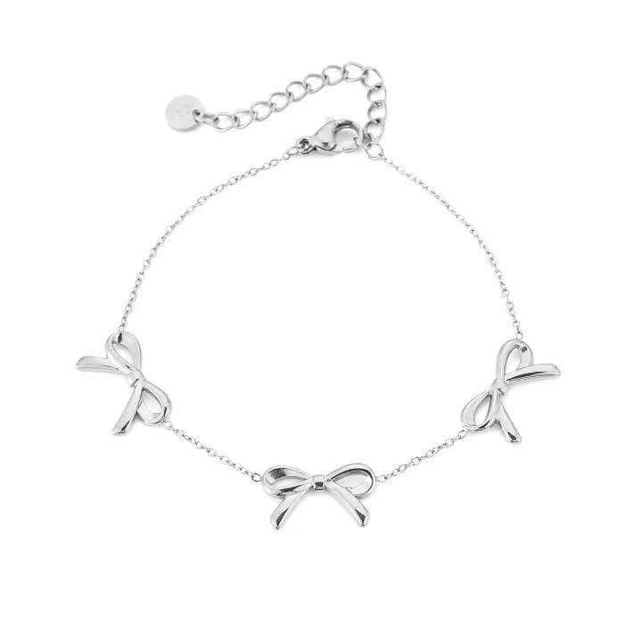 Triple bow armband - zilver