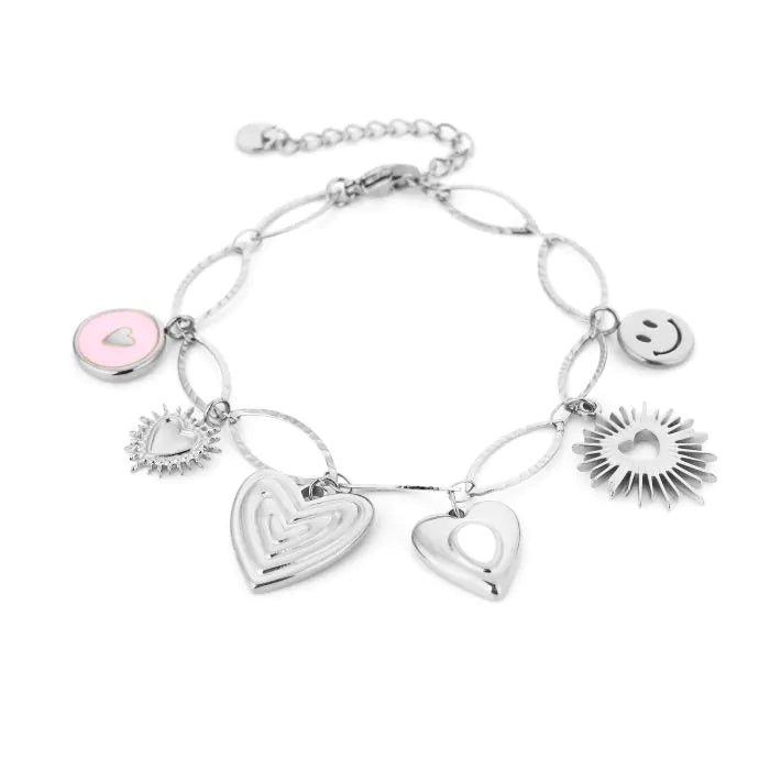 Pink twist bedelarmband