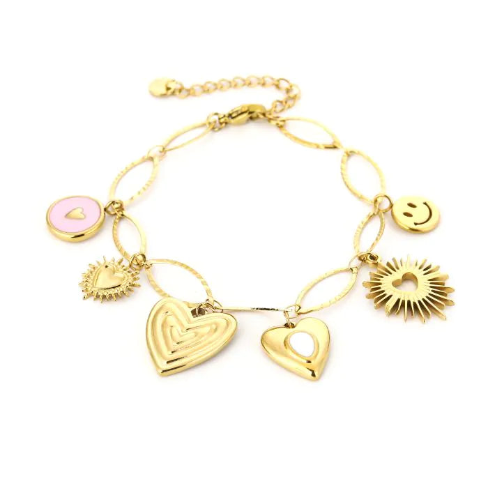 Pink twist bedelarmband