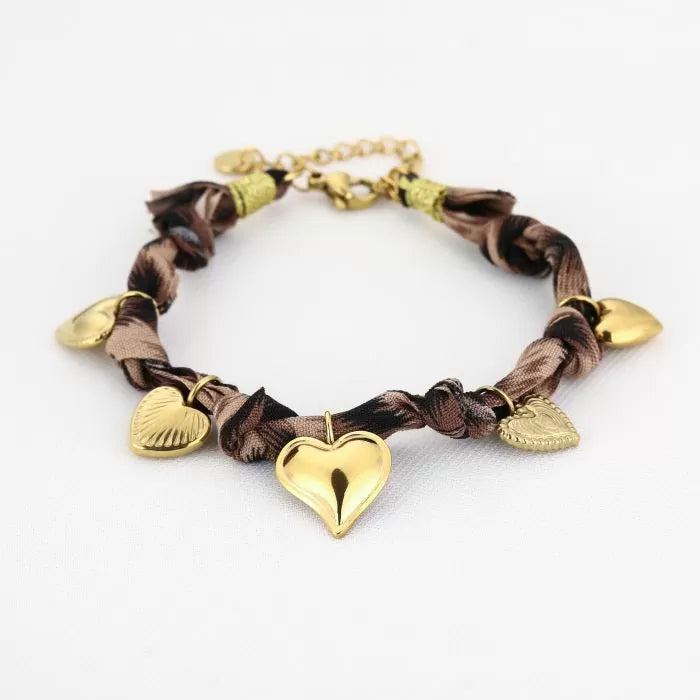 Gevlochten panter bedelarmband