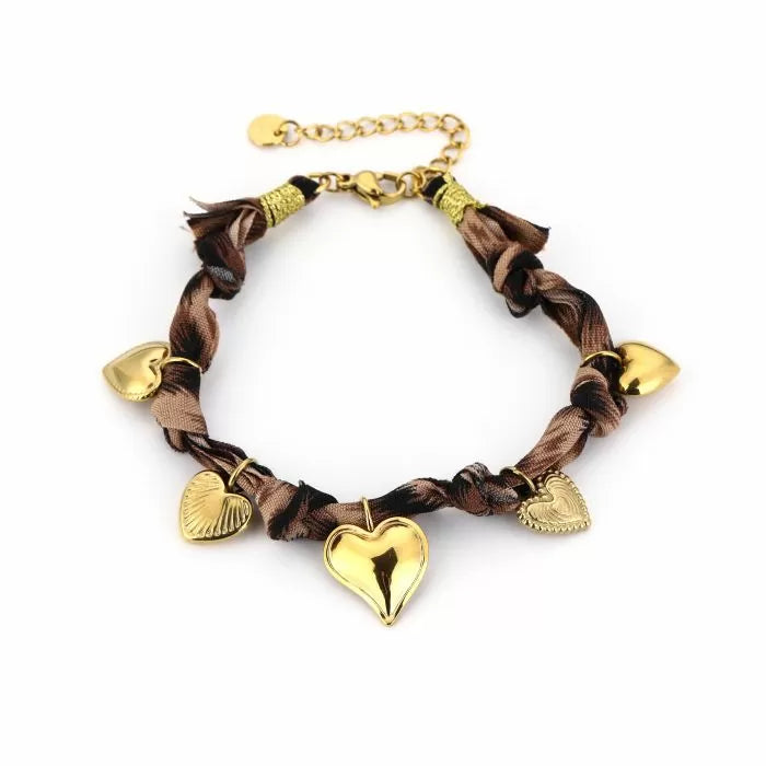 Gevlochten panter bedelarmband