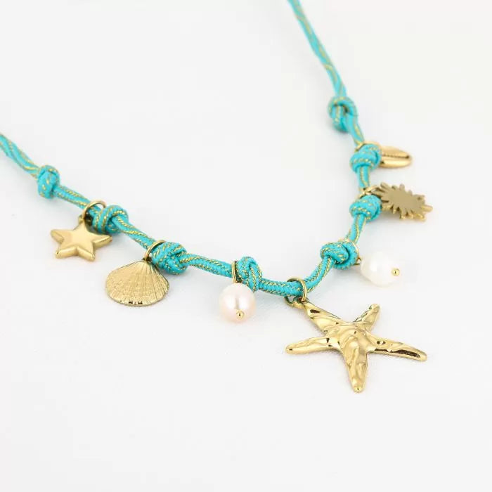 Touw zeester bedelketting