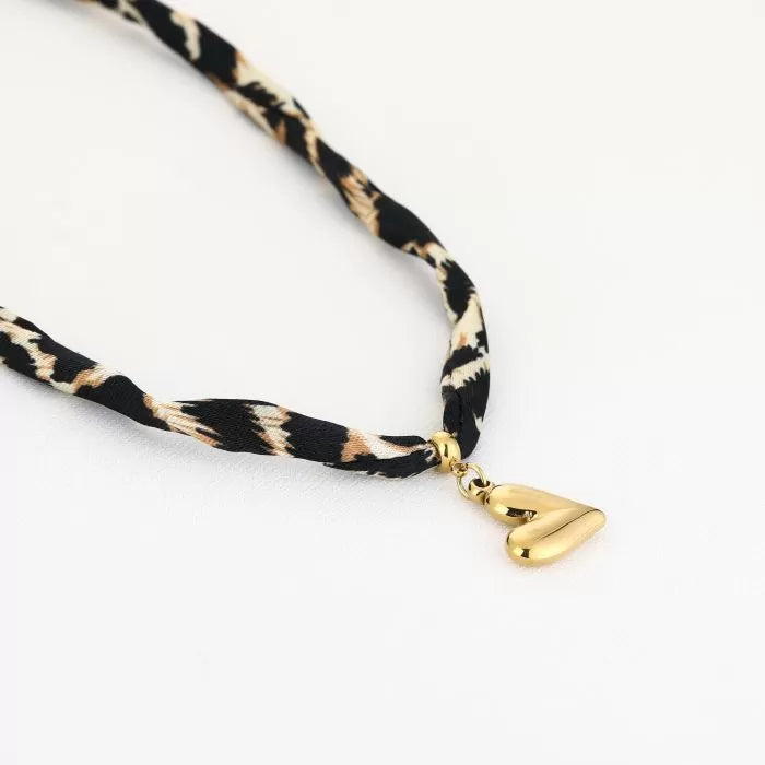 Luipaard ketting met hartje