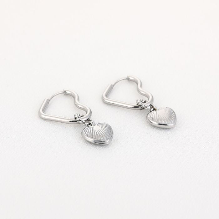 Open hearts bedel oorbellen