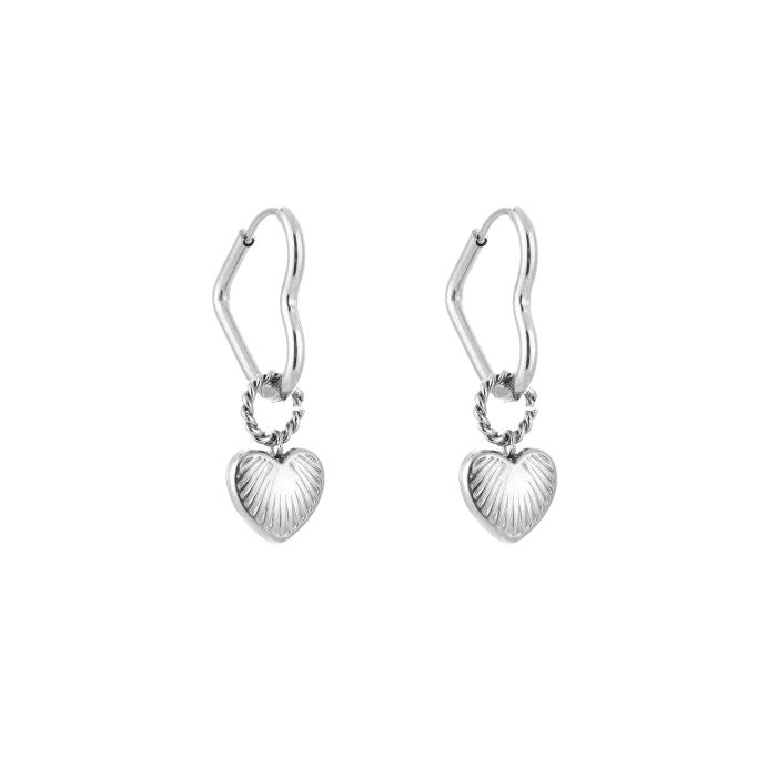 Open hearts bedel oorbellen