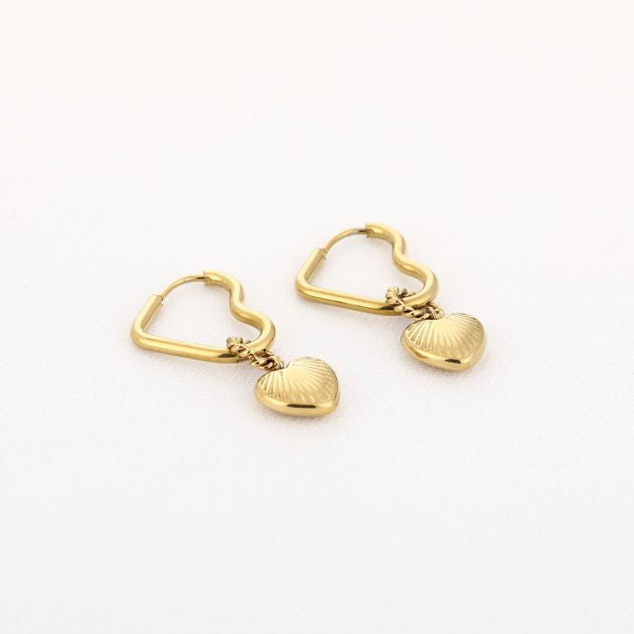 Open hearts bedel oorbellen
