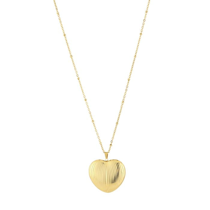 Striped heart lange ketting