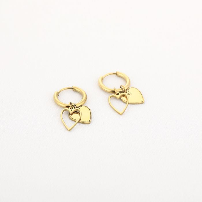 Duo hartjes oorbellen