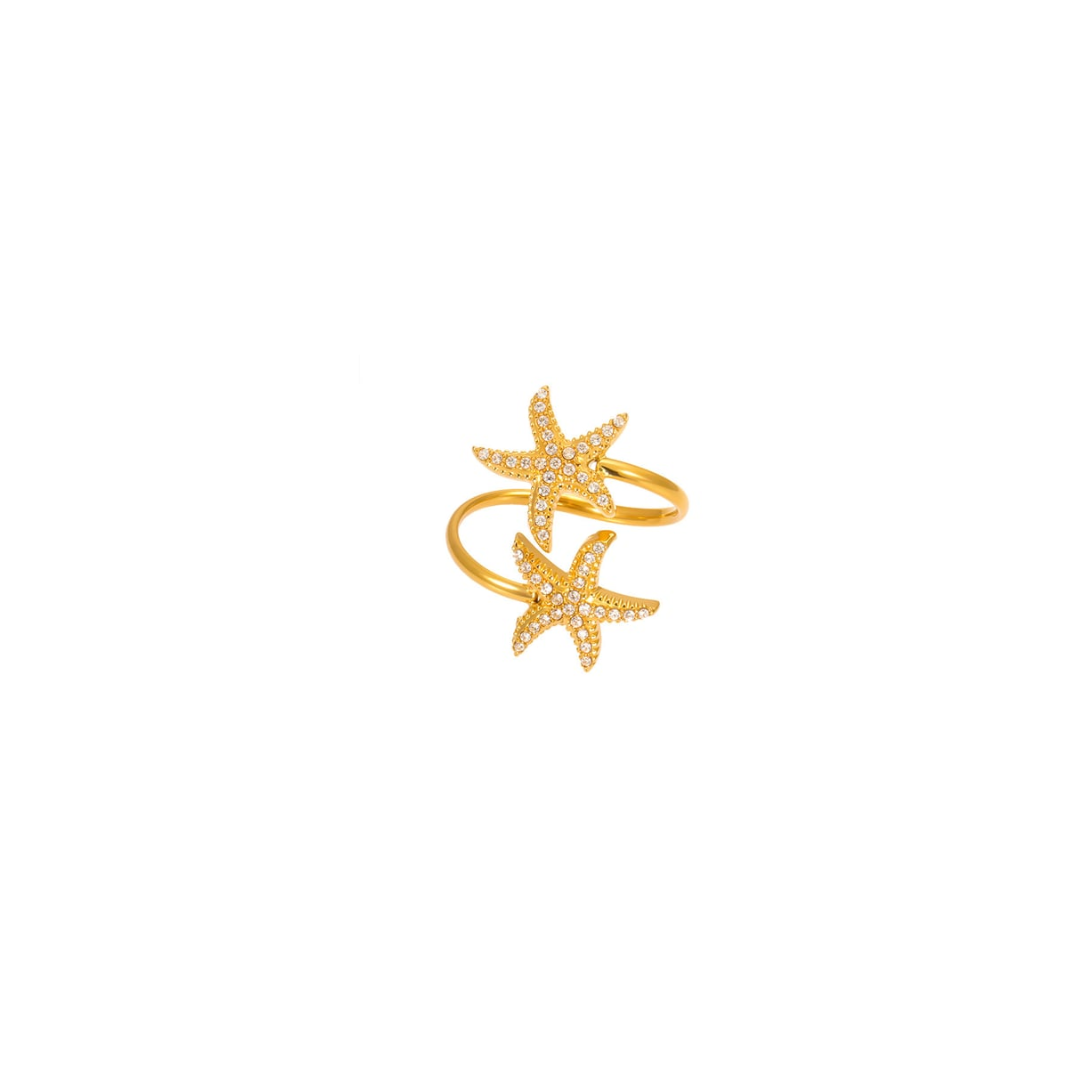 Sparkle double zeester ring