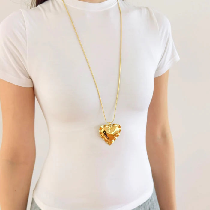Chunky hearts lange ketting