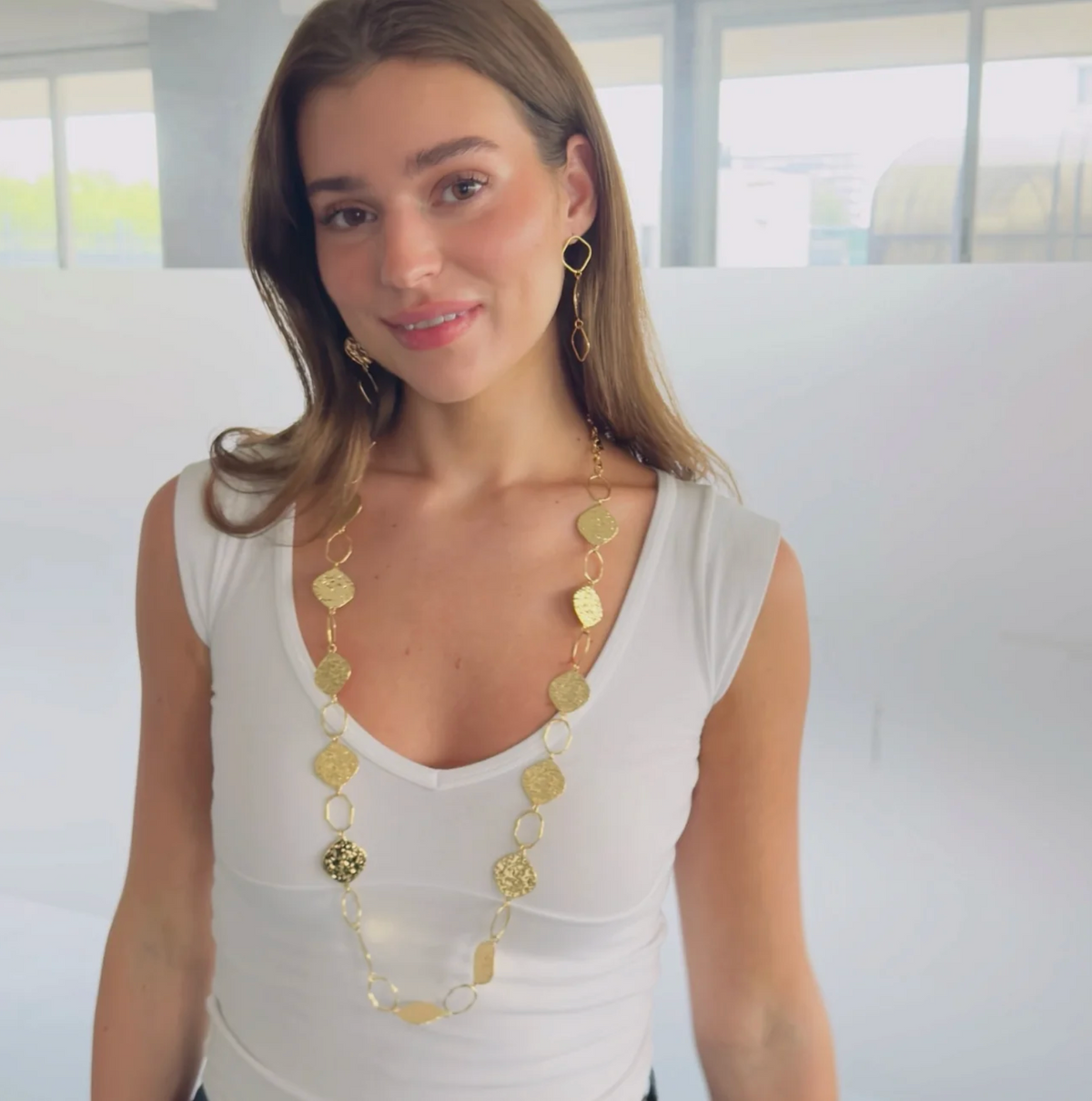 Open coins lange ketting