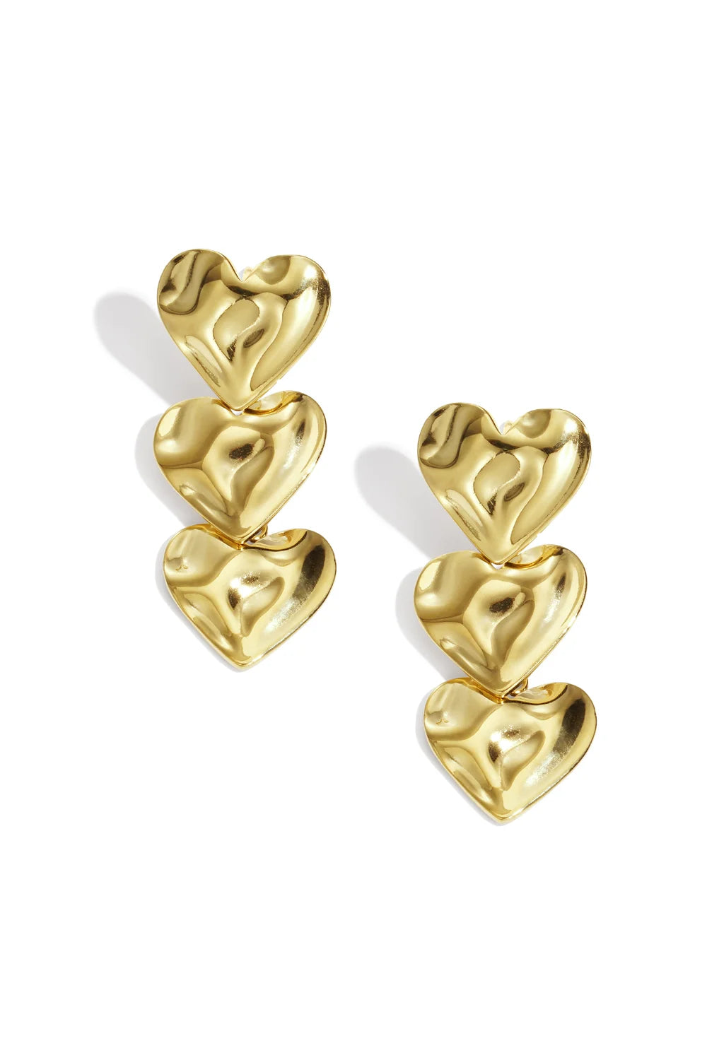 Triple hart oorbellen