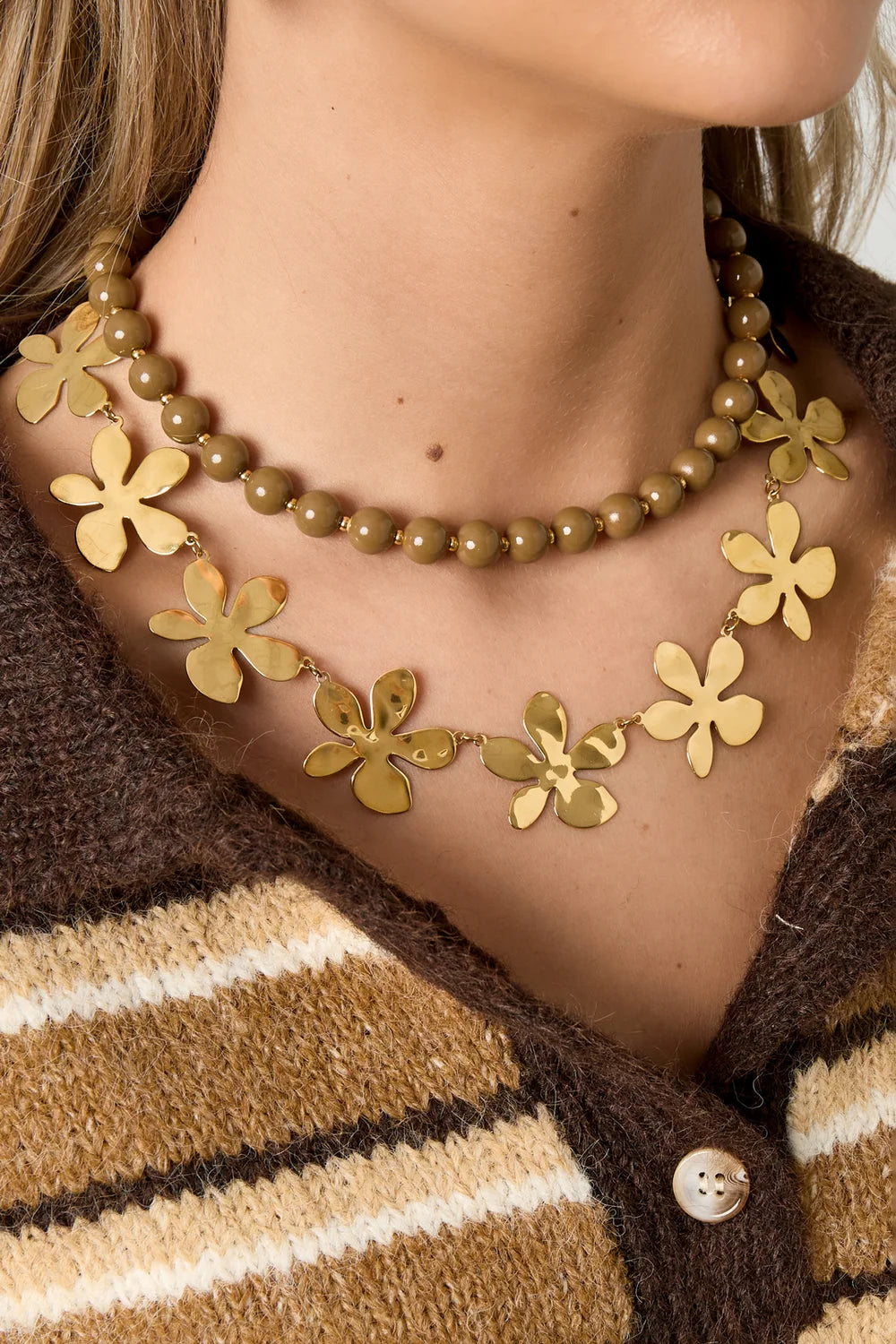 Statement flower ketting
