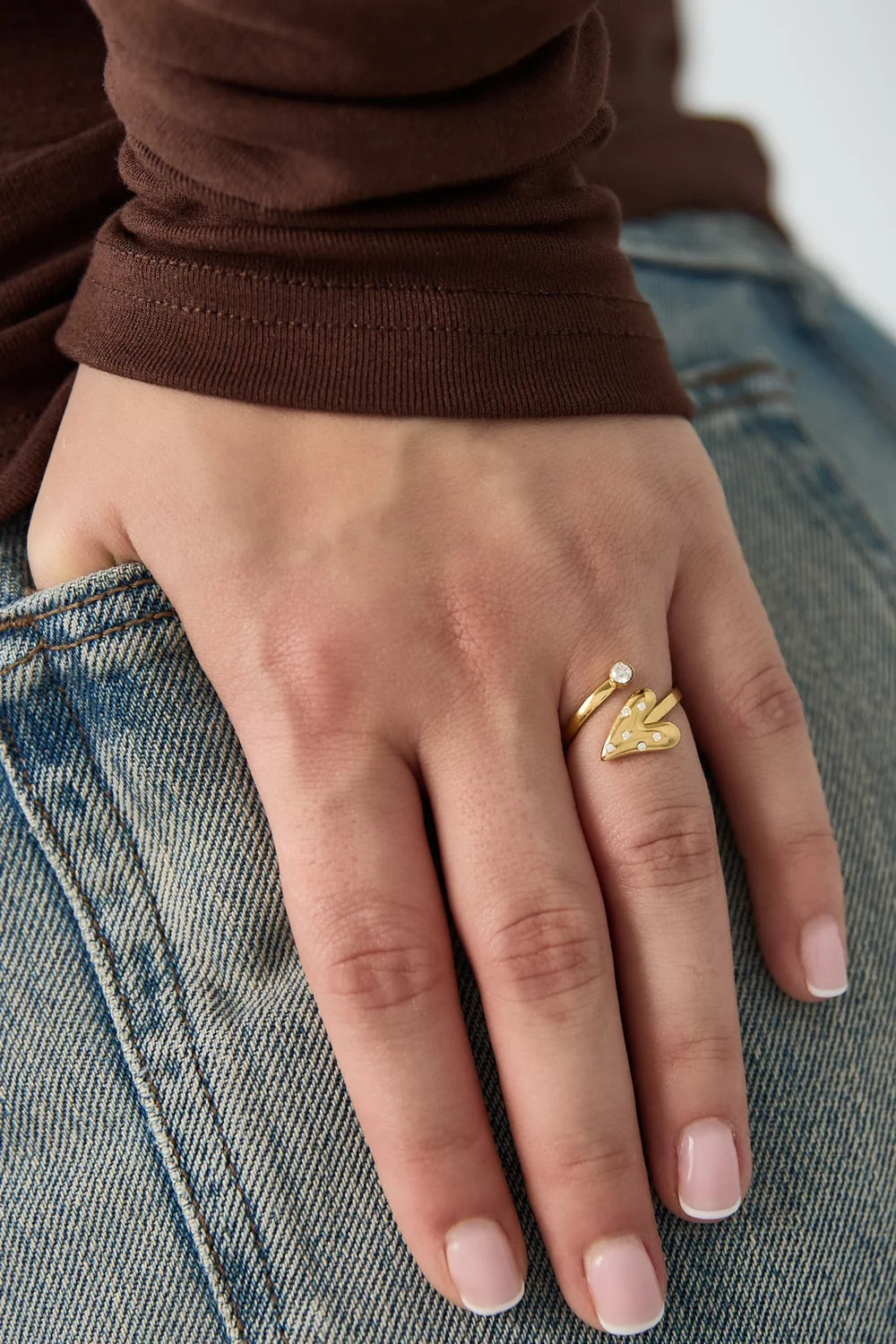 Trendy heart ring