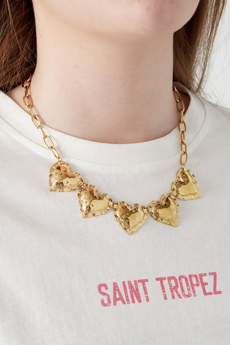 Chunky hearts ketting
