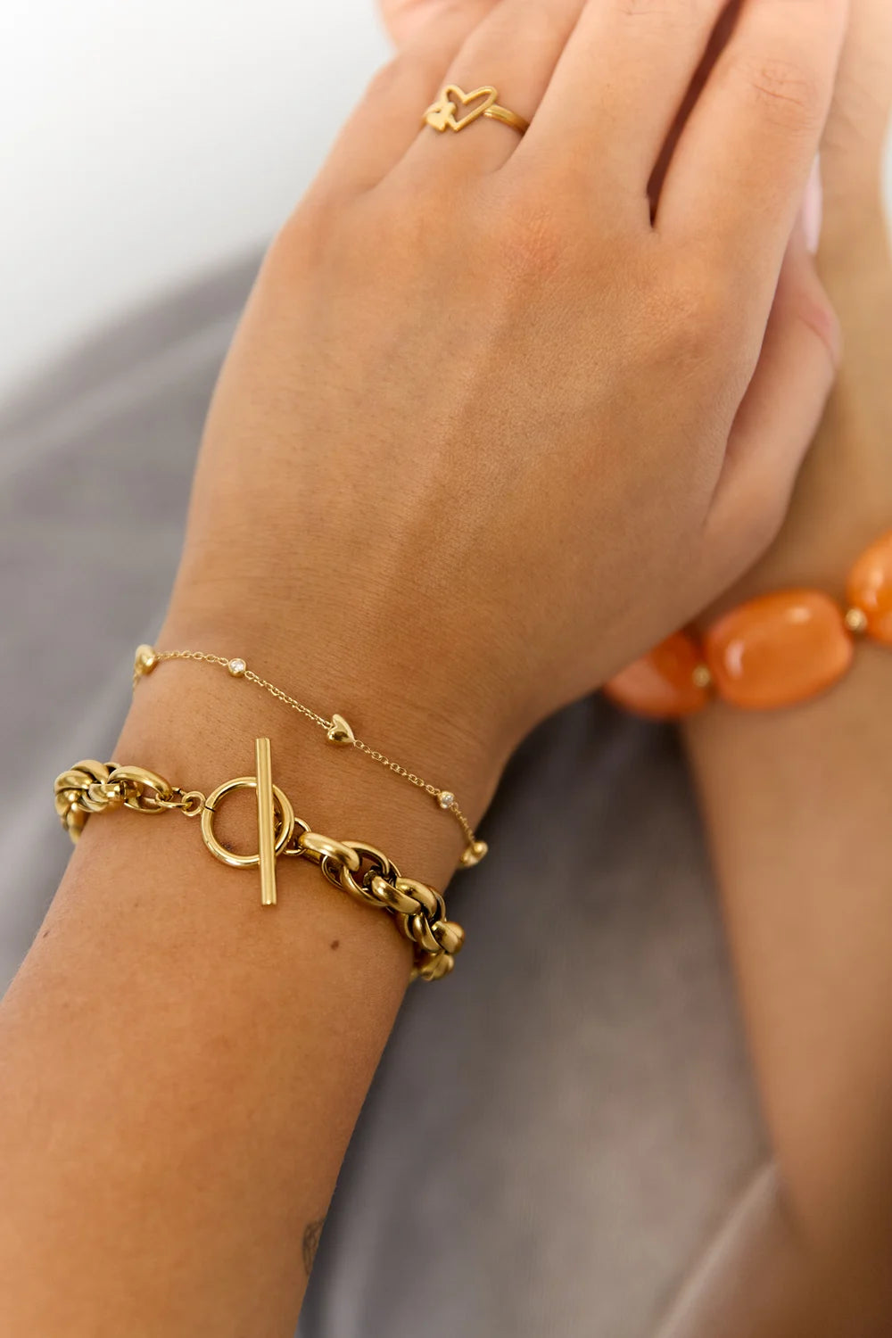 Heart & sparkle armband